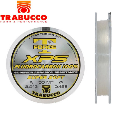 Леска флюорокарбоновая Trabucco T-Force Fluorocarbon 100% Super Soft диаметр 0,074мм размотка 50м прозрачный