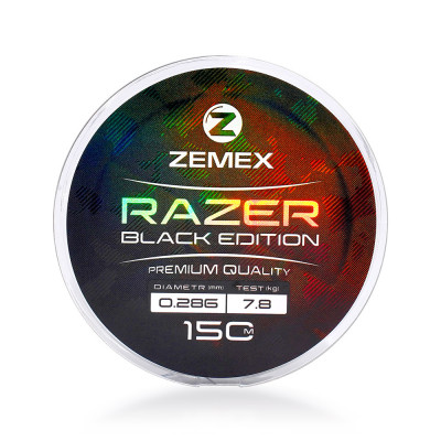 Леска монофильная Zemex Razer Black Edition размотка 150м чёрная