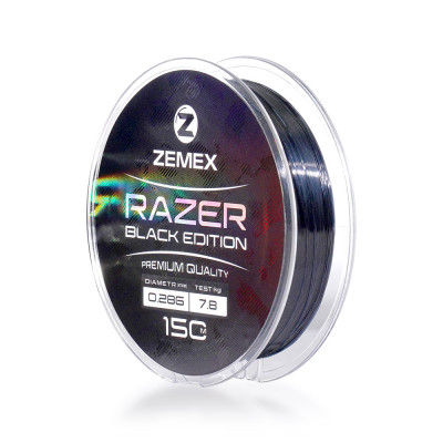 Леска монофильная Zemex Razer Black Edition размотка 150м чёрная