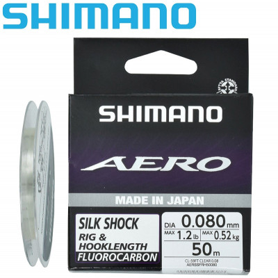Поводковая леска Shimano Aero Silk Shock Fluoro Rig/Hooklength диаметр 0,114мм размотка 50м прозрачный