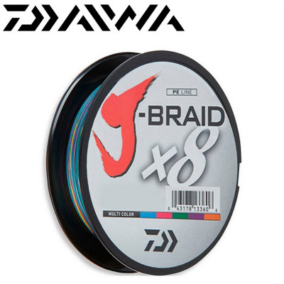Плетёный шнур Daiwa J-Braid X8 Multicolor #1,2 диаметр 0,16мм размотка 150м