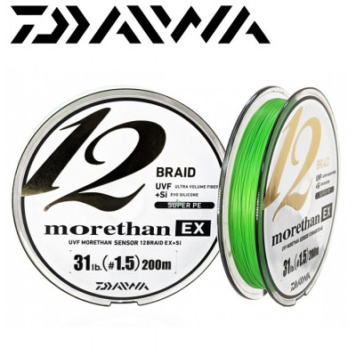 Двенадцатижильный шнур Daiwa UVF Morethan Sensor 12Braid EX+SI #1,2 диаметр 0,14мм размотка 200м
