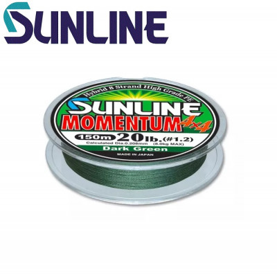 Шнур плетёный Sunline 8Х Momentum Dark-Green #0,6 диаметр 0,156мм размотка 150м