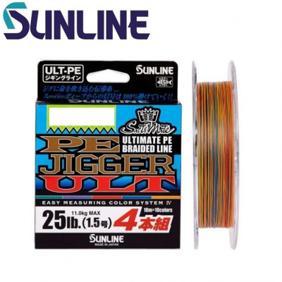 Шнур плетёный Sunline PE-Jigger ULT 4 Braid #1,7 диаметр 0,225мм размотка 600м