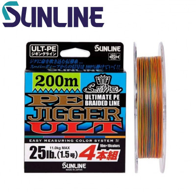 Шнур плетёный Sunline PE-Jigger ULT 4 Braid #1,2 диаметр 0,185мм размотка 200м