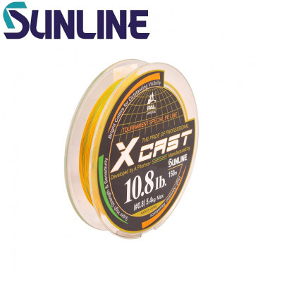 Шнур плетёный Sunline X Cast Orange-Green #0,6 диаметр 0,128мм размотка 150м