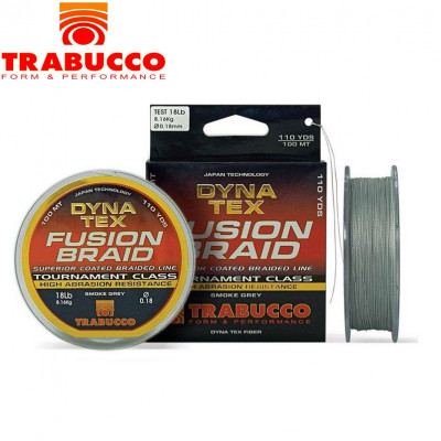 Шнур плетёный Trabucco Dyna-Tex Fusion BR Smoke диаметр 0,20мм размотка 100м