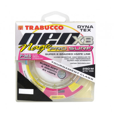 Шнур плетёный Trabucco Dyna-Tex Neo 8X Nage Surf #0,8 диаметр 0,148мм размотка 250м