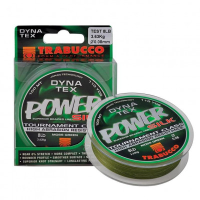 Шнур плетёный Trabucco Dyna-Tex Power Silk #0,4 диаметр 0,104мм размотка 100м