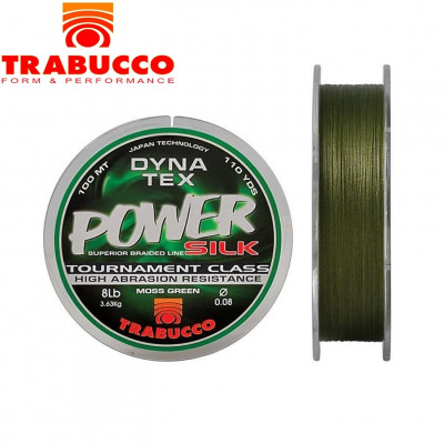 Шнур плетёный Trabucco Dyna-Tex Power Silk #0,4 диаметр 0,104мм размотка 100м