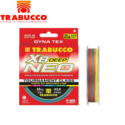 Шнур плетёный Trabucco Dyna-Tex X8 Neo Deep ML #0,8 диаметр 0,148мм размотка 300м
