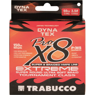 Шнур плетёный Trabucco Dyna-Tex X8 Pro Extreme #0,8 диаметр 0,153мм размотка 300м