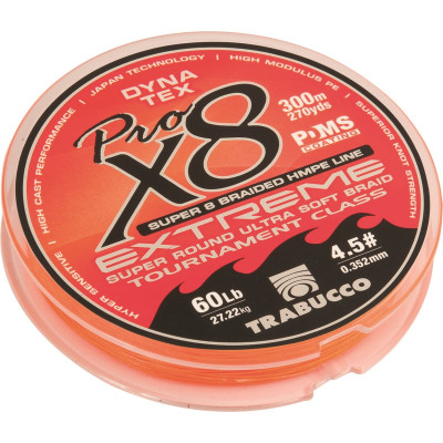 Шнур плетёный Trabucco Dyna-Tex X8 Pro Extreme #2,5 диаметр 0,26мм размотка 300м