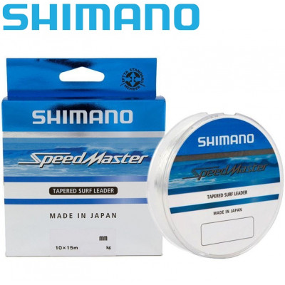 Шок-лидер конический Shimano Speedmaster Tapered Surf Leader диаметр 0,26-0,57мм размотка 10х15м прозрачный