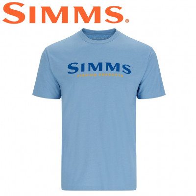  Футболка с коротким рукавом Simms Logo T-Shirt Lt. Blue Heather