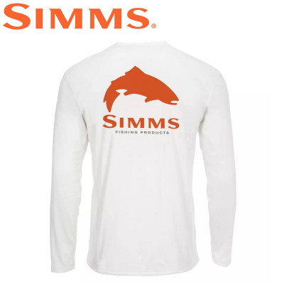 Реглан с силуэтом рыбы Simms Solar-Tech Tee Trout Logo White