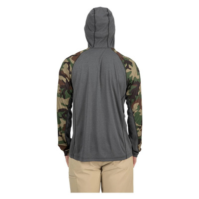 Худи Simms SolarFlex Hoody Woodland Camo/Carbon Heather