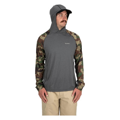 Худи Simms SolarFlex Hoody Woodland Camo/Carbon Heather