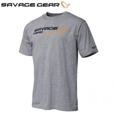  Футболка с коротким рукавом Savage Gear Signature Logo T-Shirt Grey Melange