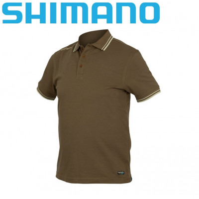  Футболка-поло Shimano Pique Polo коричневая