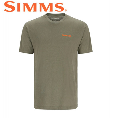  Футболка с коротким рукавом Simms Bass Outline T-Shirt Military Heather