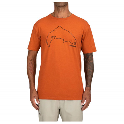  Футболка с коротким рукавом Simms Trout Outline T-Shirt Adobe Heather