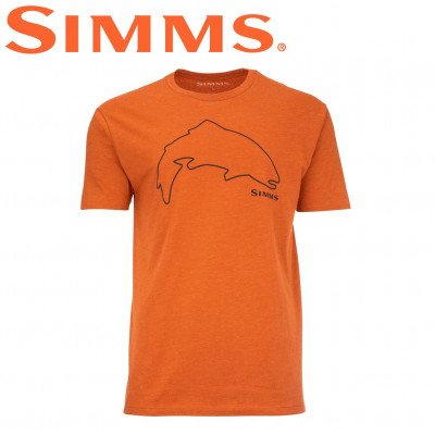  Футболка с коротким рукавом Simms Trout Outline T-Shirt Adobe Heather