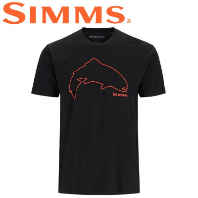  Футболка с коротким рукавом Simms Trout Outline T-Shirt Black