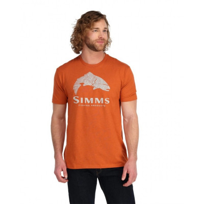  Футболка с коротким рукавом Simms Wood Trout Fill T-Shirt Adobe Heather