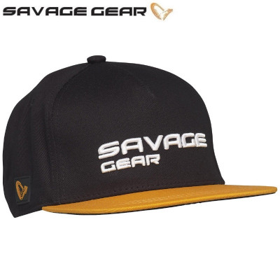Бейсболка Savage Gear Flat Peak 3D Logo Cap One Black Ink