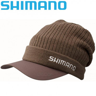 Зимняя шапка с козырьком Shimano Breath Hyper +°C Knit Cap 18 Cacao Brown