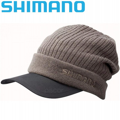 Зимняя шапка с козырьком Shimano Breath Hyper +°C Knit Cap 18 Charcoal
