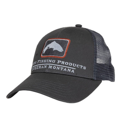 Бейсболка Simms Small Fit Trout Icon Trucker Carbon