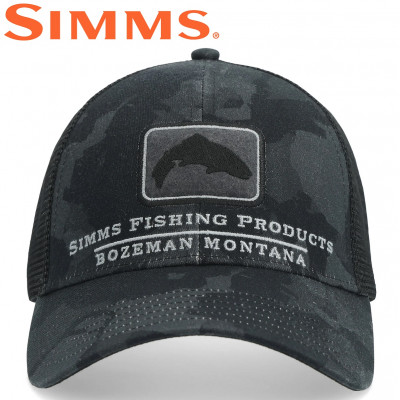 Бейсболка Simms Trout Icon Trucker Regiment Camo Carbon