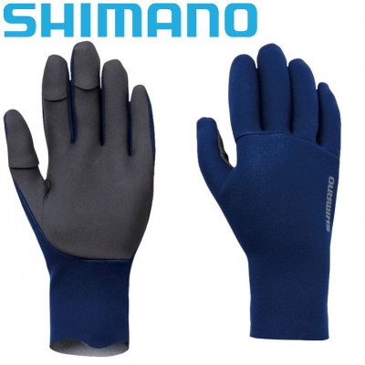 Перчатки с тремя откидными пальцами Shimano Chloroprene EXS 3 Cover Gloves Blue