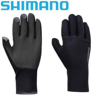 Перчатки с тремя открытыми пальцами Shimano Chloroprene EXS 3 Cut Gloves Black