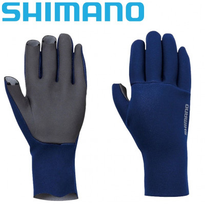 Перчатки с тремя открытыми пальцами Shimano Chloroprene EXS 3 Cut Gloves Blue