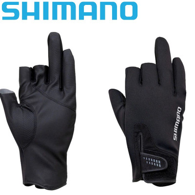 Перчатки с тремя открытыми пальцами Shimano Pearl Fit 3 Gloves Black