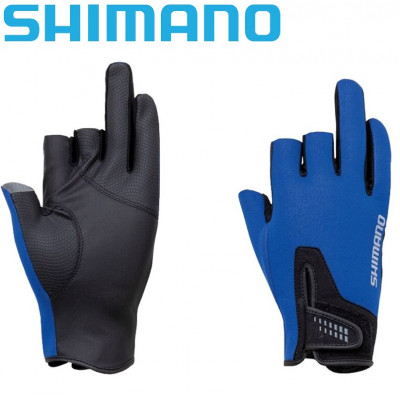 Перчатки с тремя открытыми пальцами Shimano Pearl Fit 3 Gloves Blue