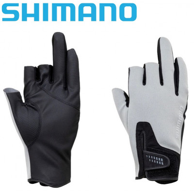 Перчатки с тремя открытыми пальцами Shimano Pearl Fit 3 Gloves Gray