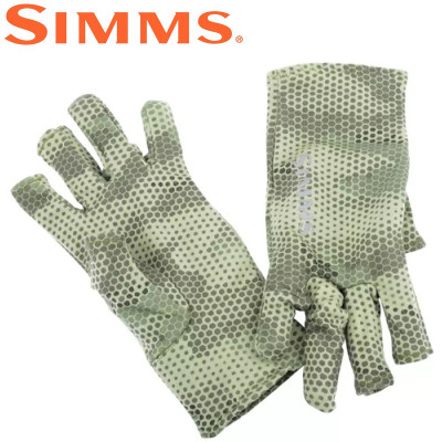 Перчатки с тремя обрезанными пальцами Simms Ultra Wool Core 3 Finger Liner Hex Camo Loden