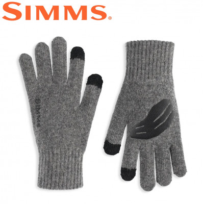 Перчатки шерстяные Simms Wool Full Finger Glove Steel