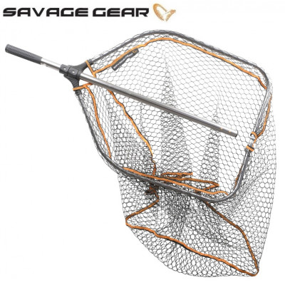 Подсак складной Savage Gear Pro Folding Rubber Large Mesh Landing Net размер XL длина 100см