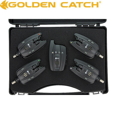 Набор электронных сигнализаторов с пейджером Golden Catch Bite Alarm Set SN45 4+1