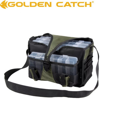 Рыболовная сумка спиннингиста Golden Catch с 4 коробками